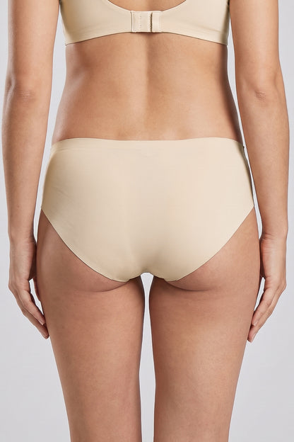 Nude colour seamless maternity panties back view with full rear coverage