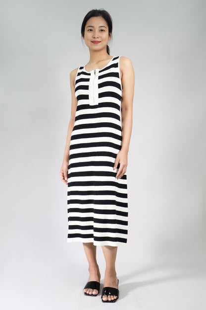 Zipper Front Knit Dress