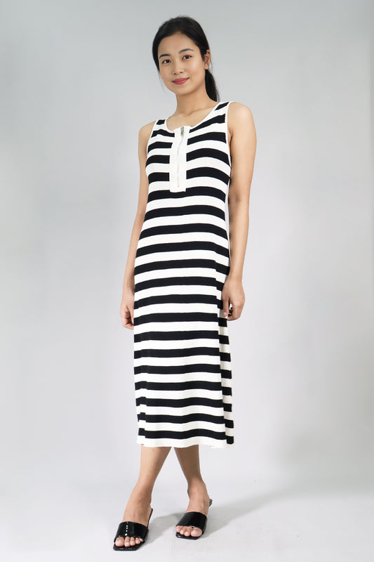 Zipper Front Knit Dress