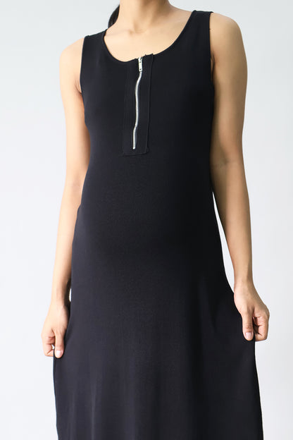 Zipper Front Knit Dress