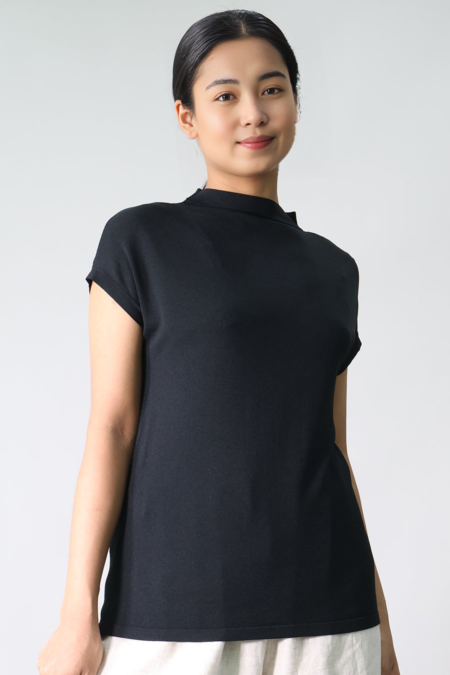 High Neck Short Sleeve Top