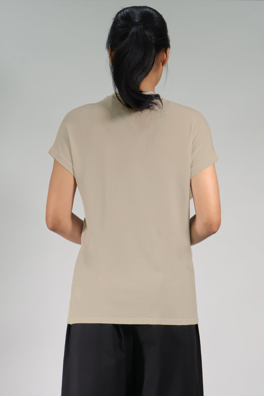 High Neck Short Sleeve Top