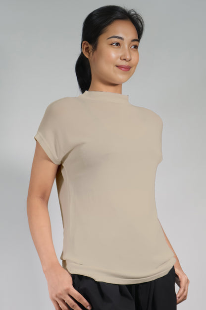 High Neck Short Sleeve Top