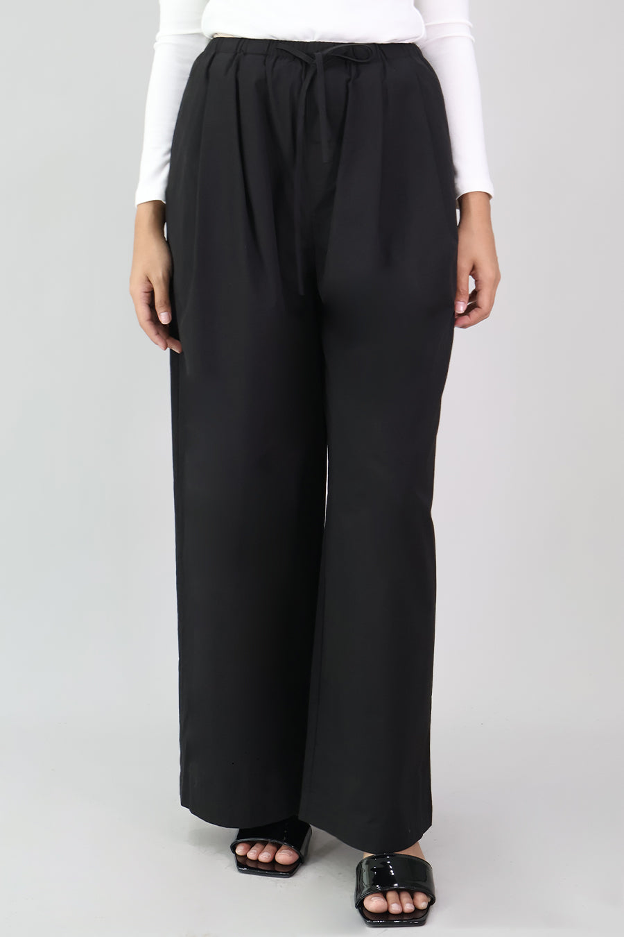 Drawstring Wide Leg Pants