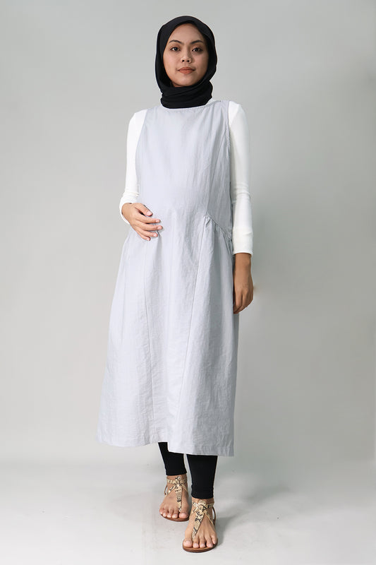 Sleeveless Gathered Seam Midi Dress