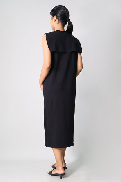 Midi Knit Dress with Scarf