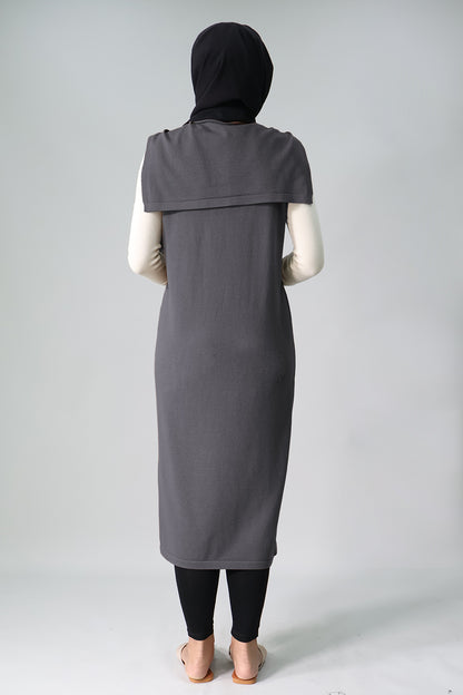 Midi Knit Dress with Scarf