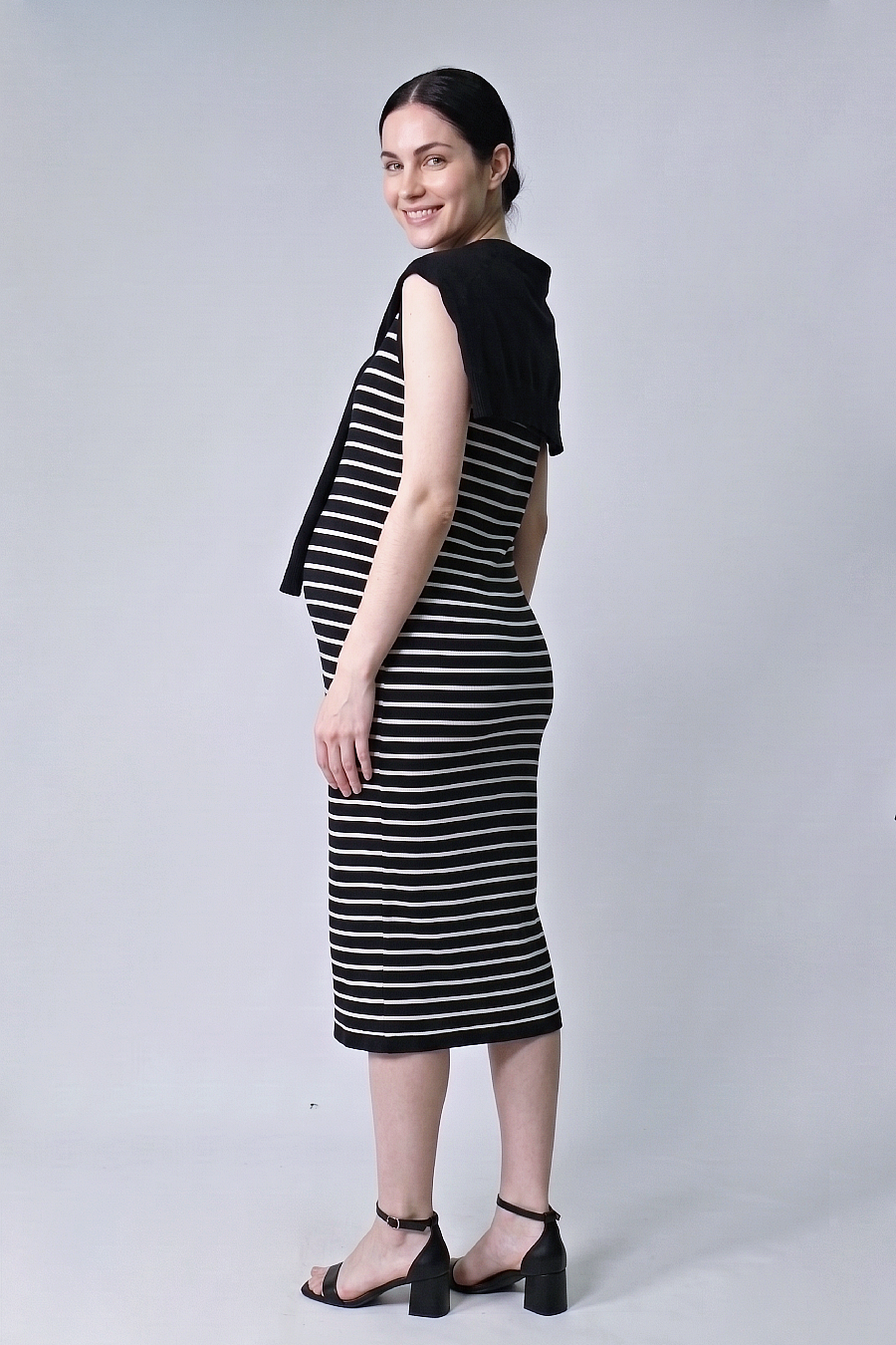 comfy pregnancy knit dress back view
