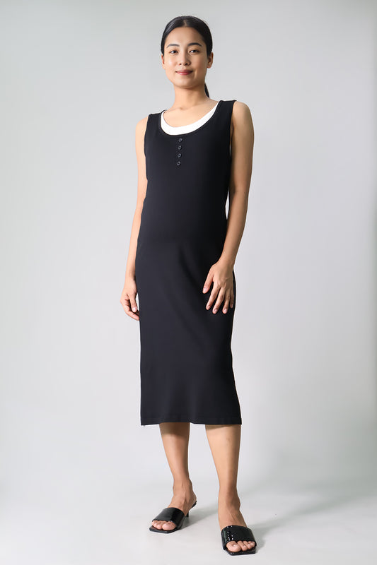 Button Detail Knit Dress