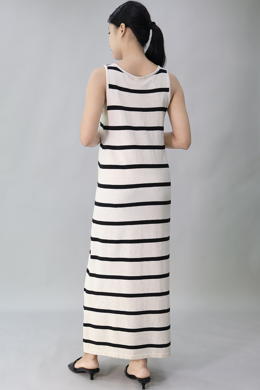 Striped Jersey Long Dress