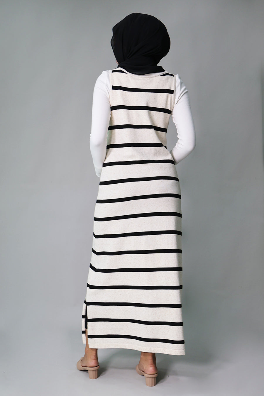 Striped Jersey Long Dress