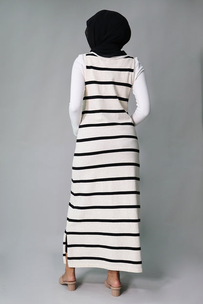 Striped Jersey Long Dress