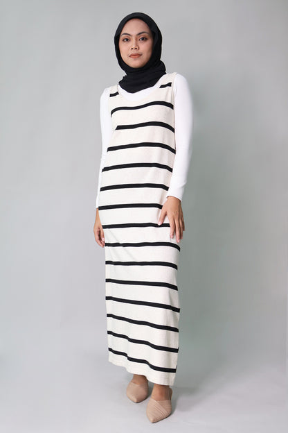 Striped Jersey Long Dress