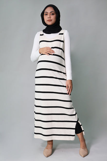 Striped Jersey Long Dress