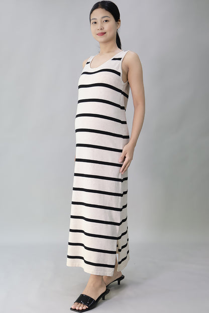 Striped Jersey Long Dress