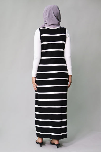 Striped Jersey Long Dress