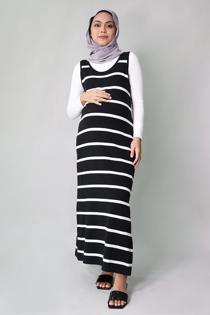 Striped Jersey Long Dress