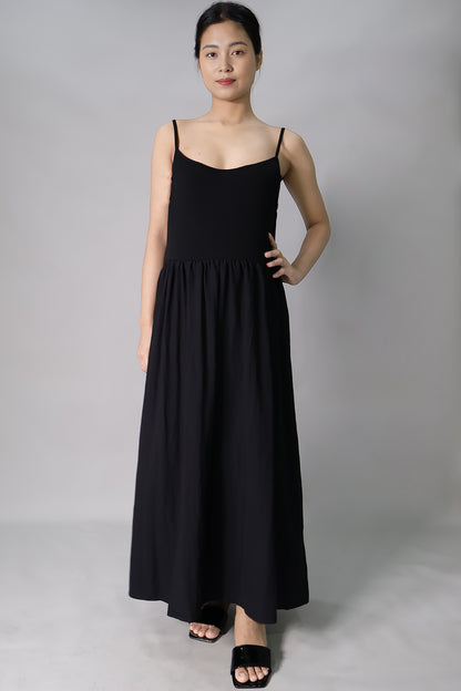 Maternity Gathered Long Slip Dress