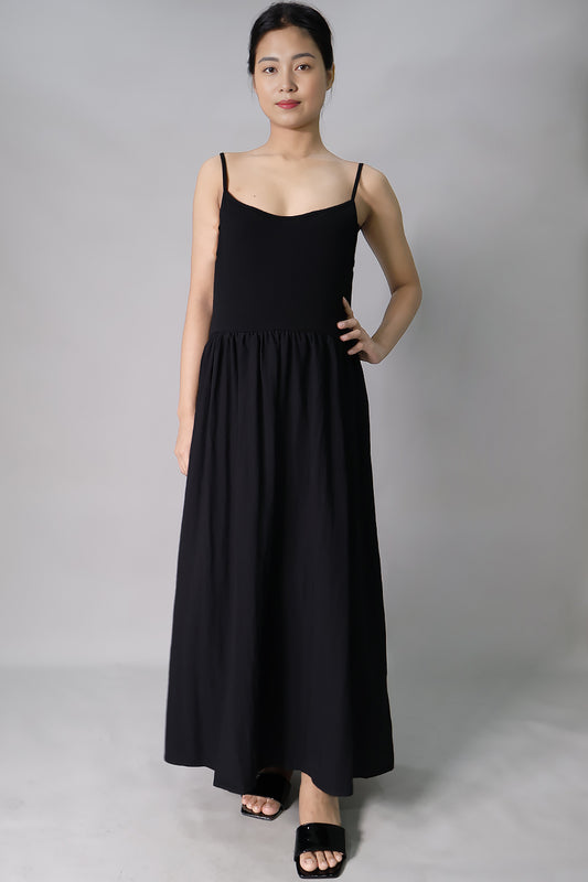 Maternity Gathered Long Slip Dress