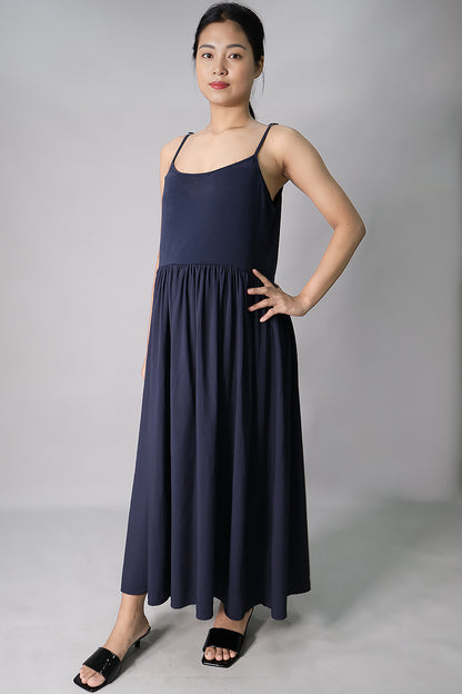 Maternity Gathered Long Slip Dress