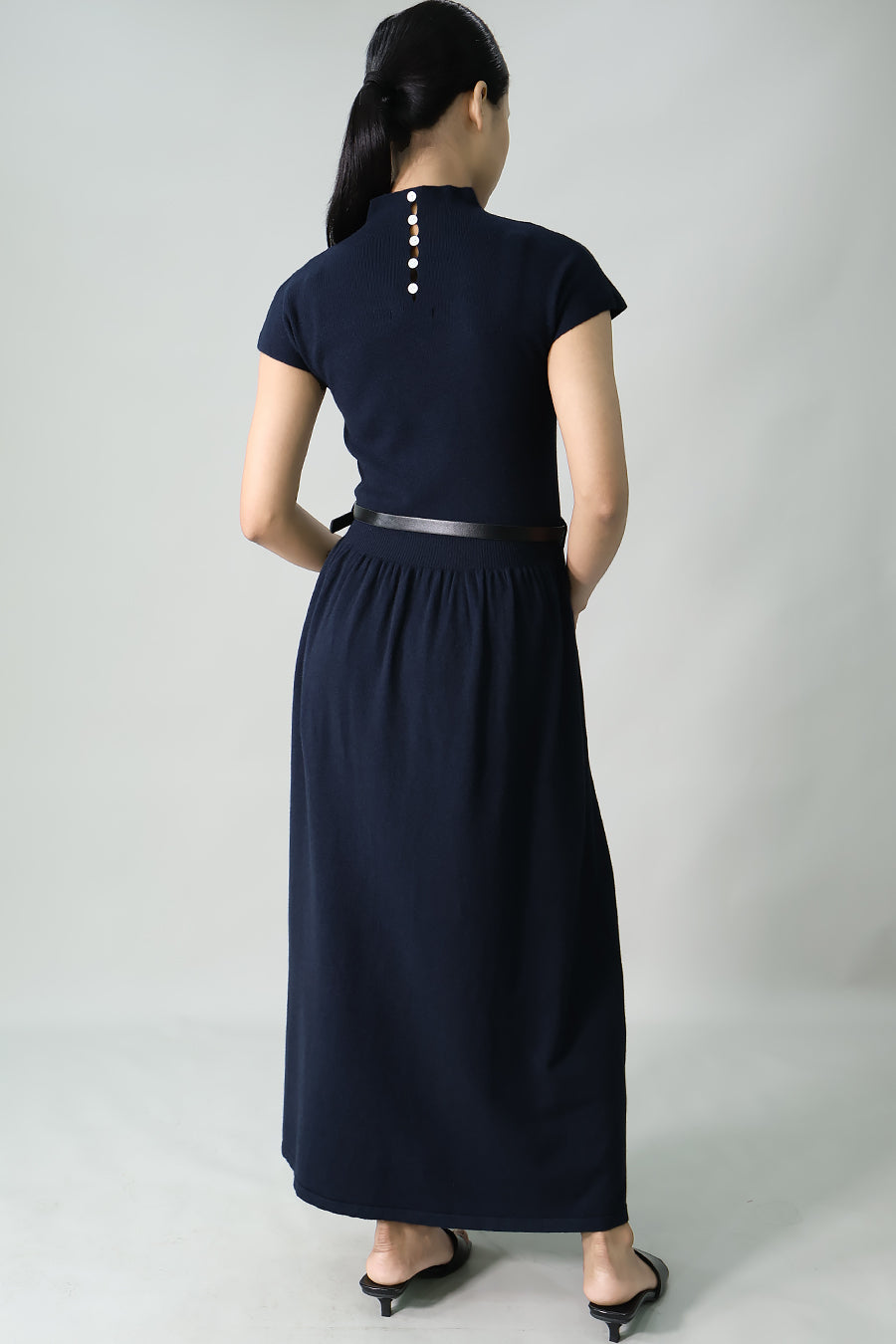 Maternity Belted Gathered Long Dress