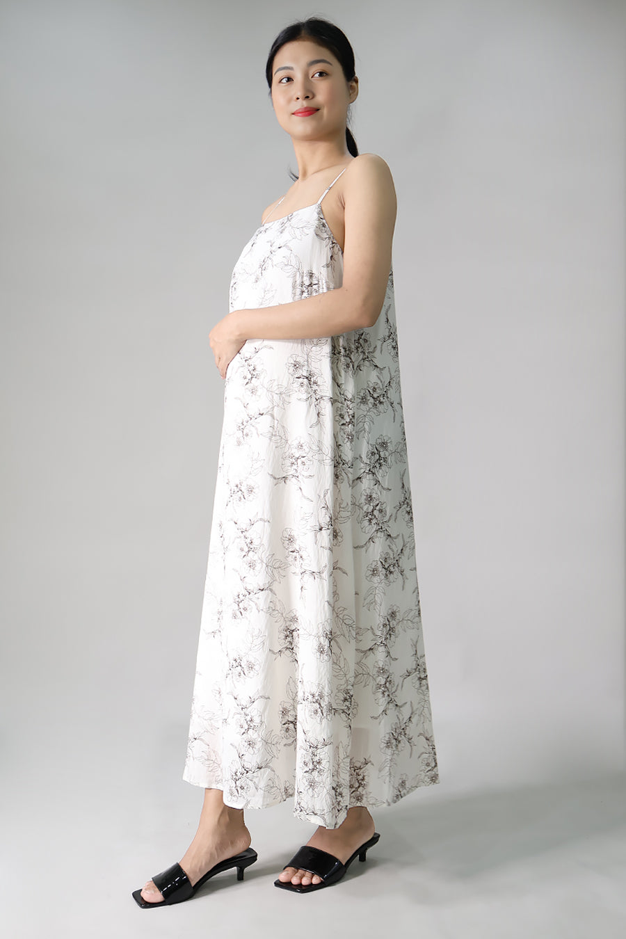 Floral Maternity Slip Long Dress