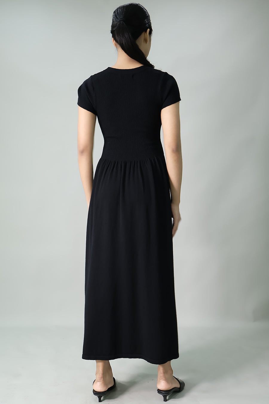 Gathered Knit Long Dress