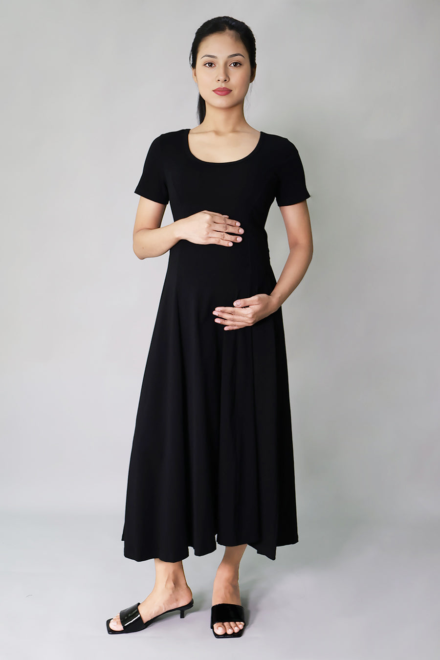 Scoop Neck Jersey Long Dress
