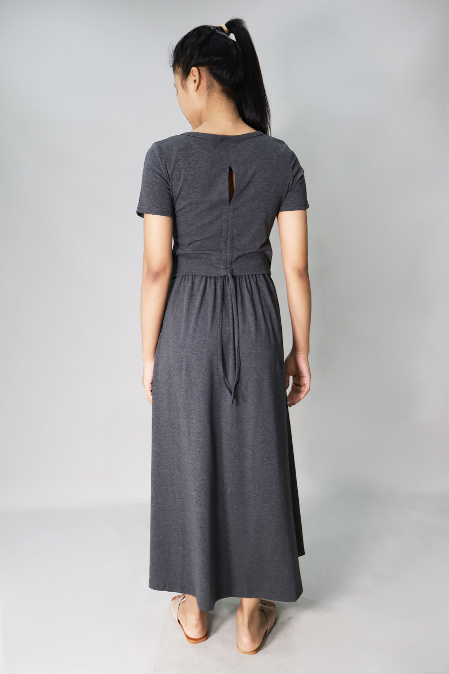 Scoop Neck Jersey Long Dress