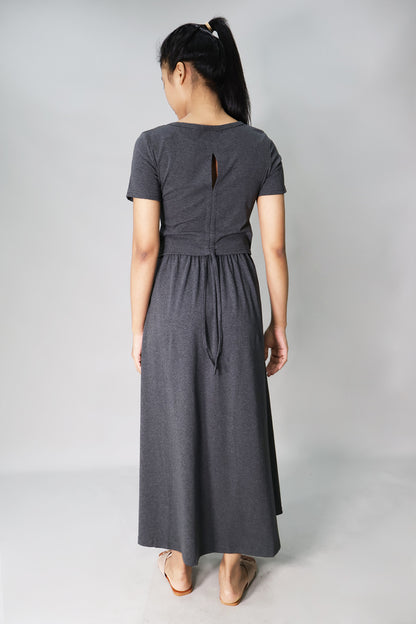 Scoop Neck Jersey Long Dress