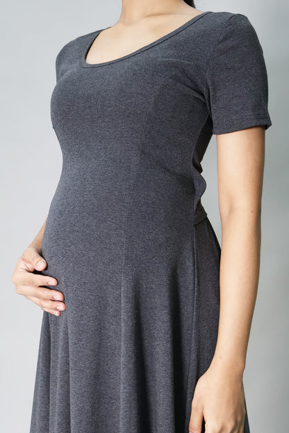 Scoop Neck Jersey Long Dress