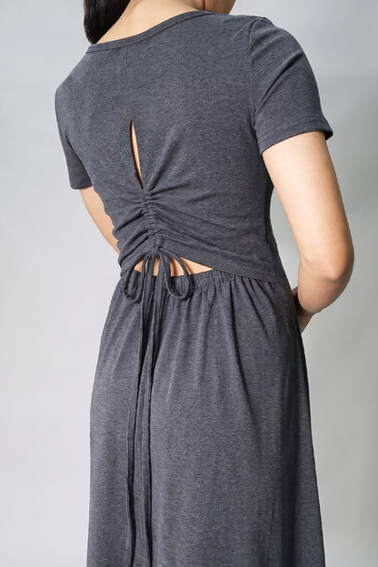 Scoop Neck Jersey Long Dress