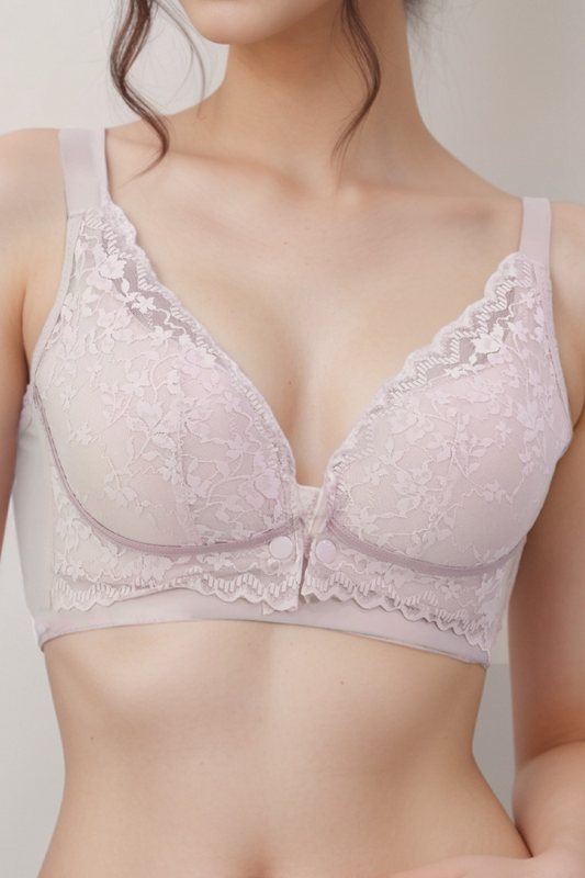 Lace Front Snap Nursing Bra