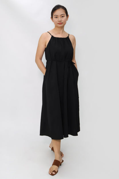 Black Halter Midi Dress