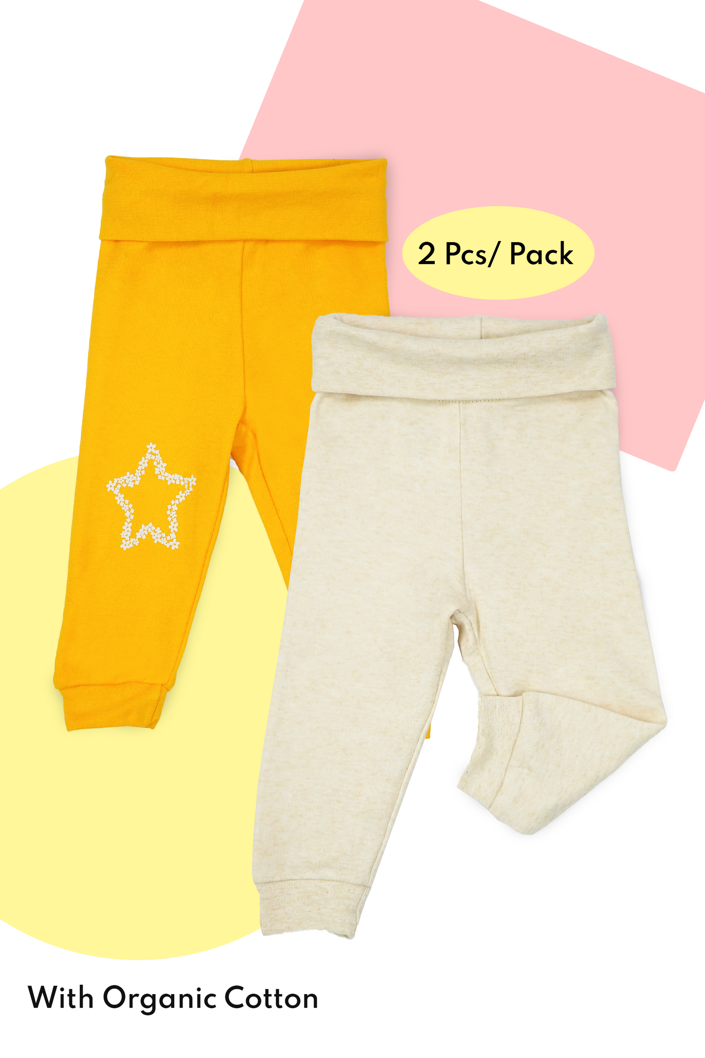 Newborn Baby Organic Cotton Joggers (2pcs/ Pack)