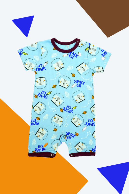 Newborn Baby Space Cat Romper