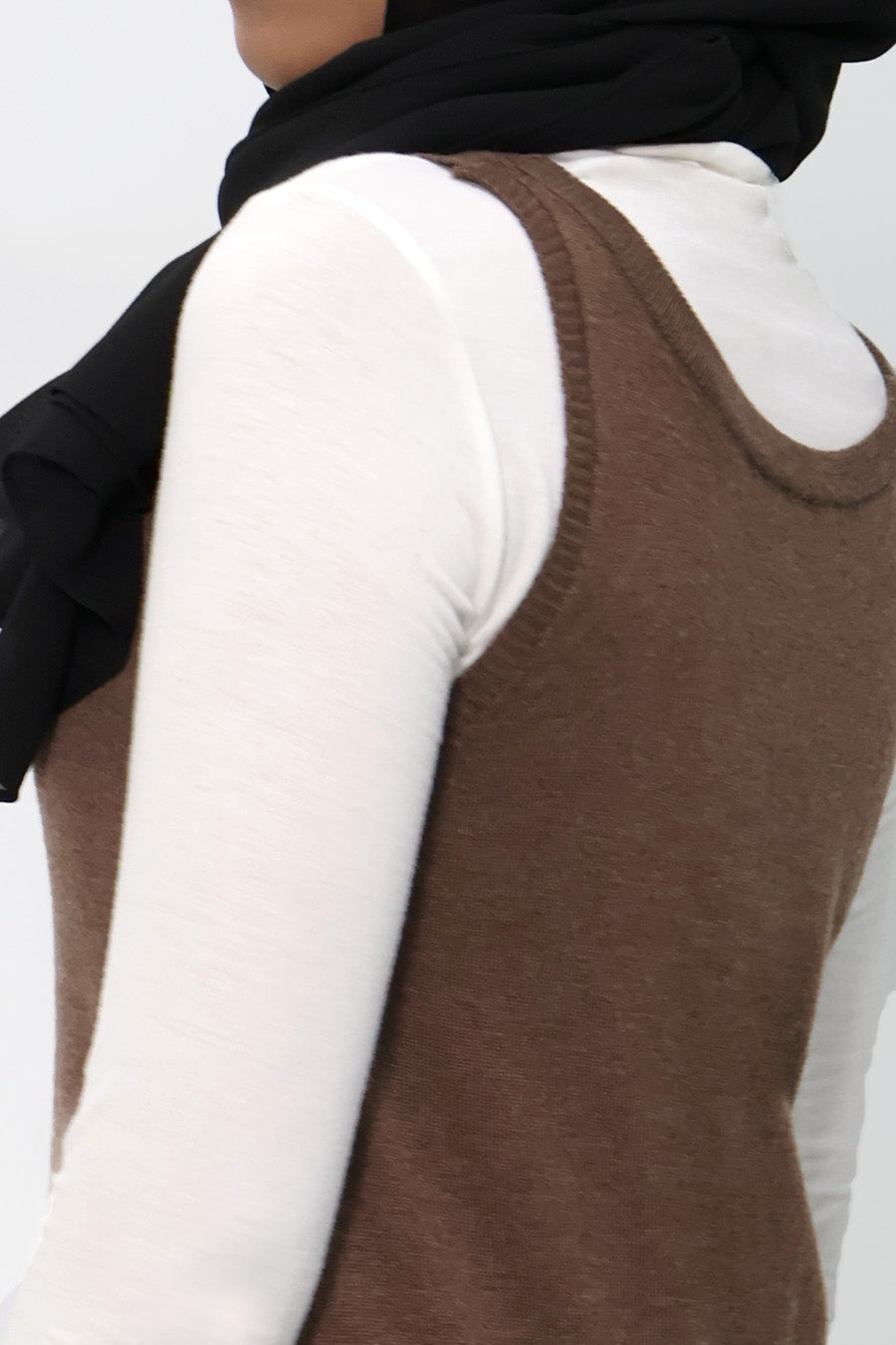 Brown Midi Tank Knit Dress