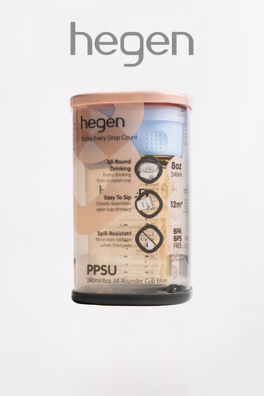 HEGEN PCTO™ 240ml/8oz All-Rounder Cup PPSU (Blue)