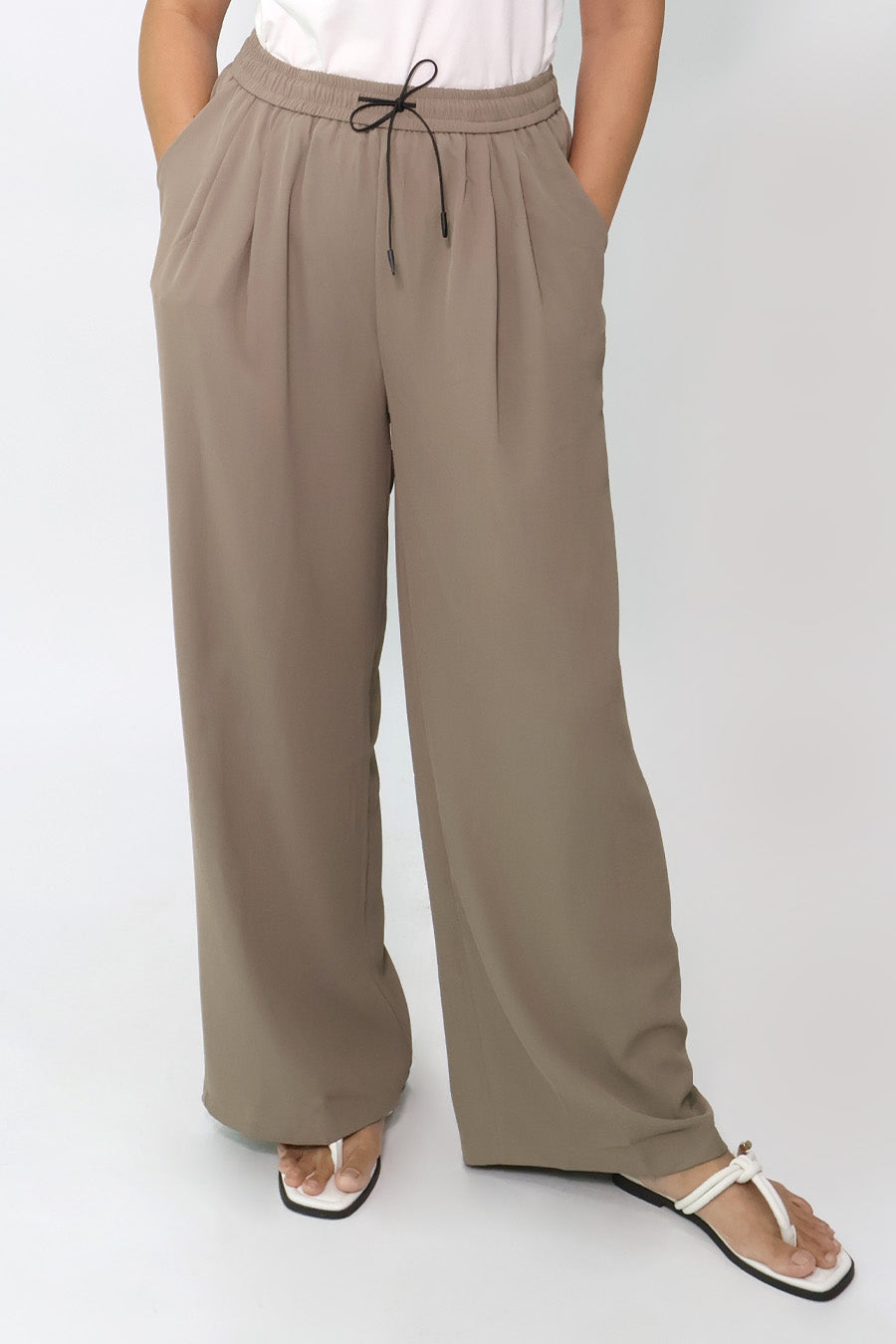 Drawstring Wide Leg Pants