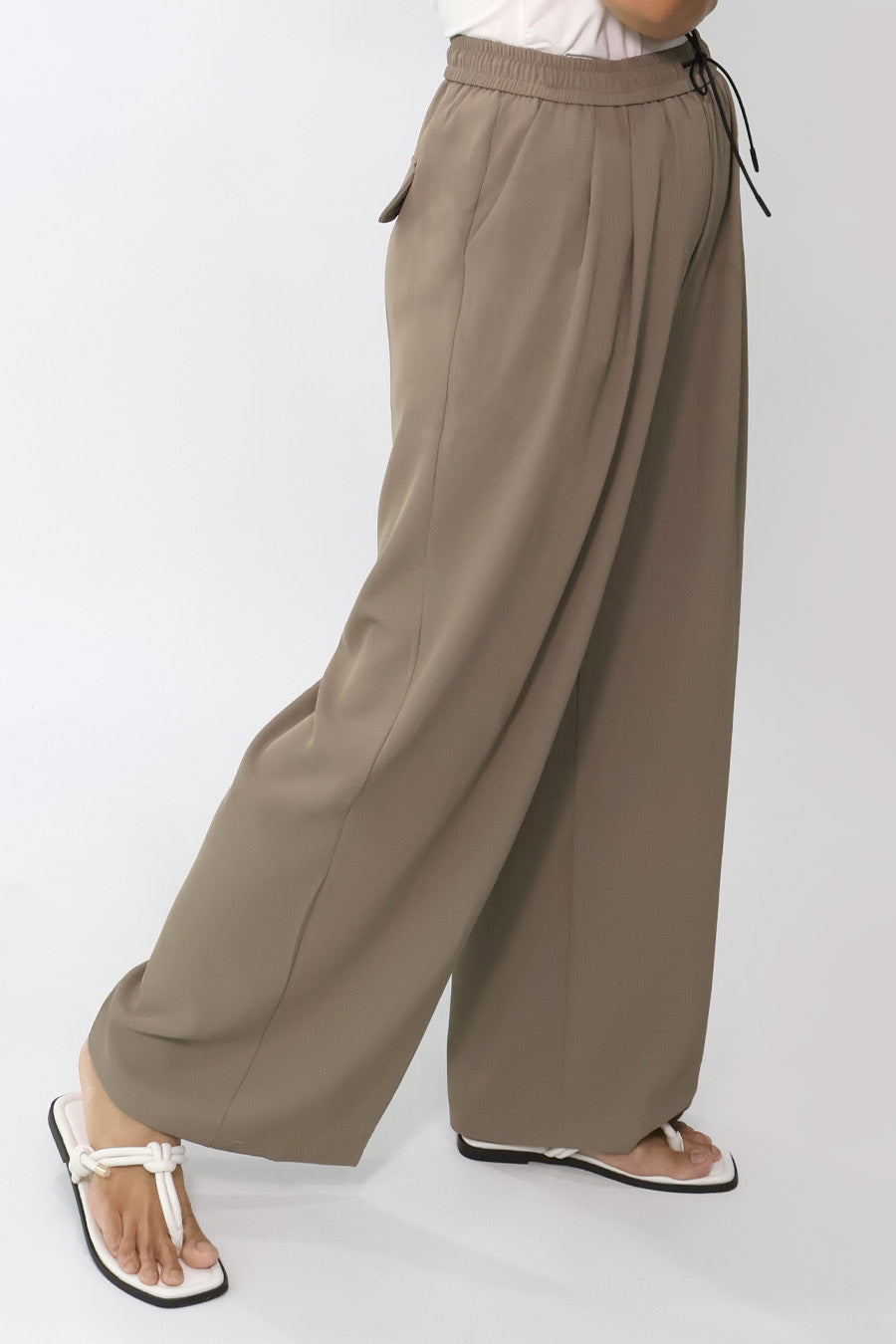 Drawstring Wide Leg Pants